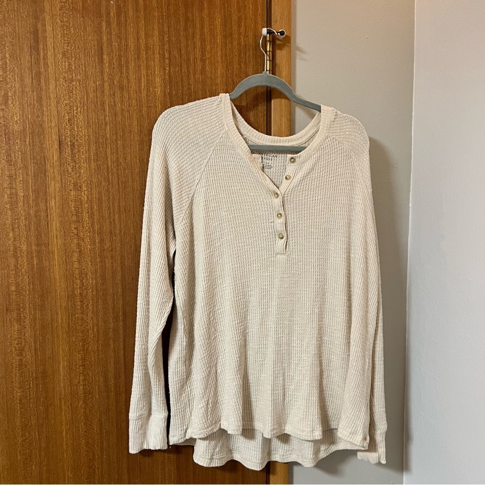 AE Plush Long-Sleeve Henley T-Shirt